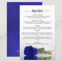 Elégant Royal Blue Rose Budget Mariage Menu