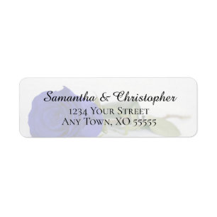 Elegant Royal Blue Rose Wedding Return Address