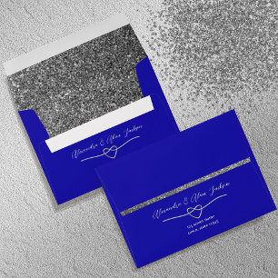 Elegant Royal Blue Wedding Envelope