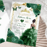 Elegant Royal Castle Emerald Green Quinceañera Invitation<br><div class="desc">Elegant Royal Castle Emerald Green Quinceañera Invitation</div>