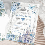 Elegant Royal Castle Silver Dusty Blue Quinceañera Invitation<br><div class="desc">Elegant Royal Castle Silver Dusty Blue Quinceañera Invitation</div>