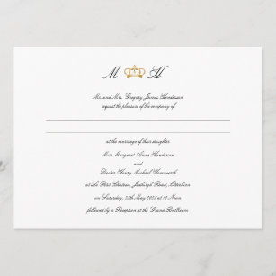 Elegant Royal Crown Wedding Invitation