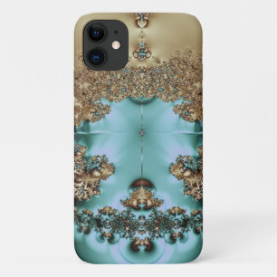 Elegant Royal Gold and Aqua Design iPhone 11 Case