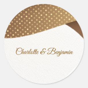 Elegant Royal Gold Classic Waves Favour Sticker