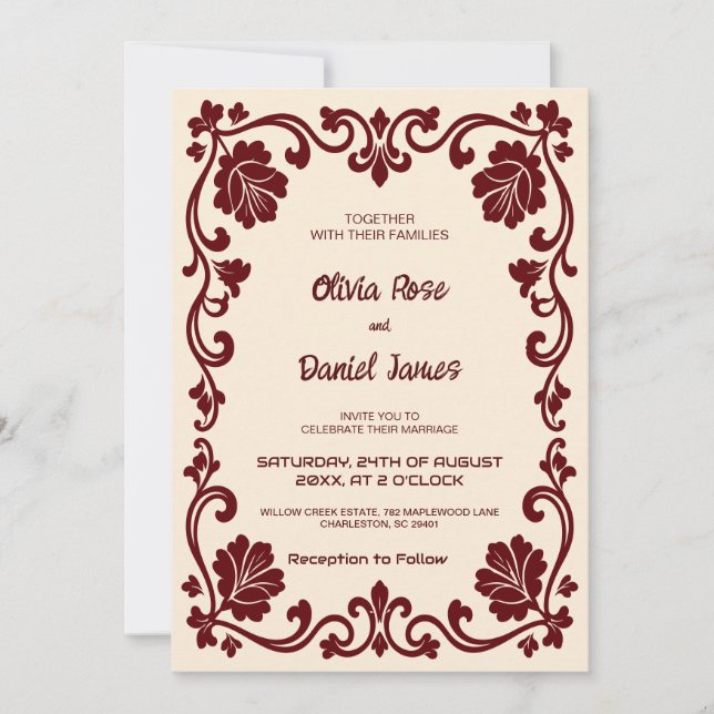 Elegant Royal Medieval Wedding Invitation (Front)