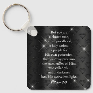 Elegant Royal Priesthood Bible Verse  Keychain