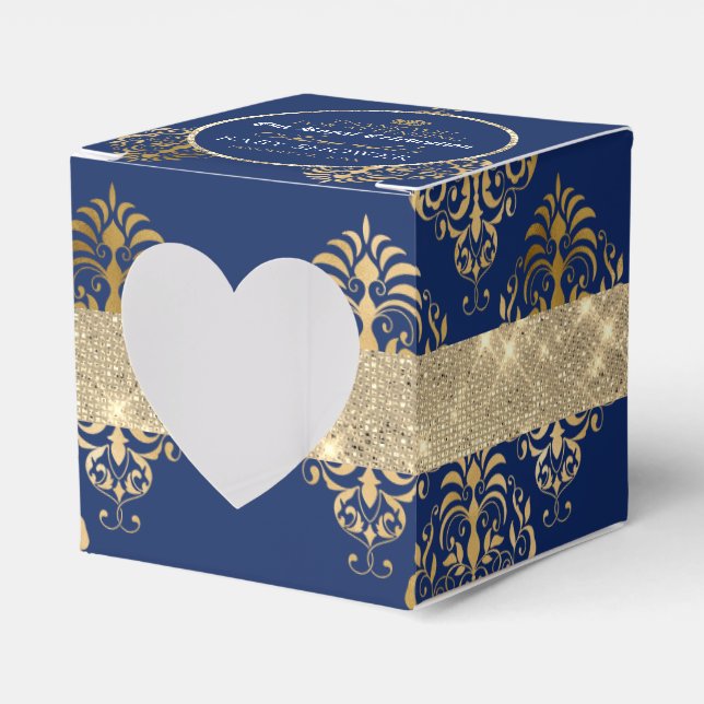 Elegant Royal Prince Baby Shower Heart Display Favor Box (Front Side)
