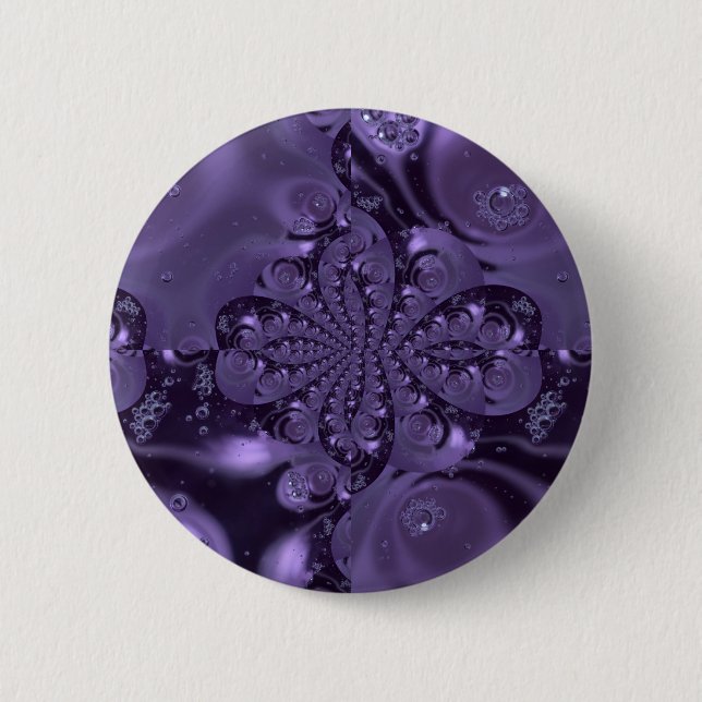 Elegant Royal Purple Liquid Sparkle 2 Inch Round Button (Front)