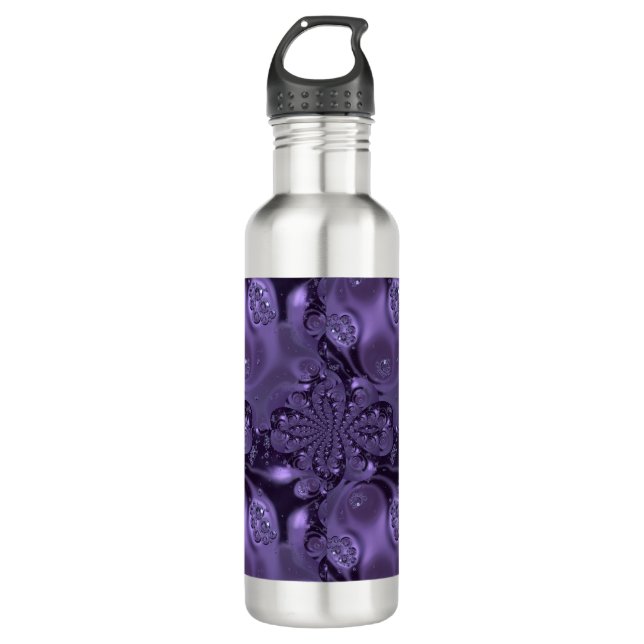 Elegant Royal Purple Liquid Sparkle 710 Ml Water Bottle (Front)