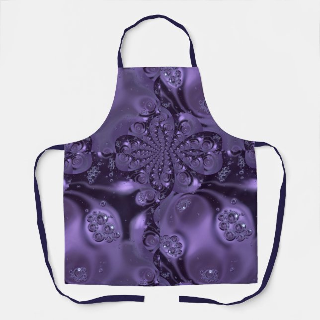 Elegant Royal Purple Liquid Sparkle Apron (Front)
