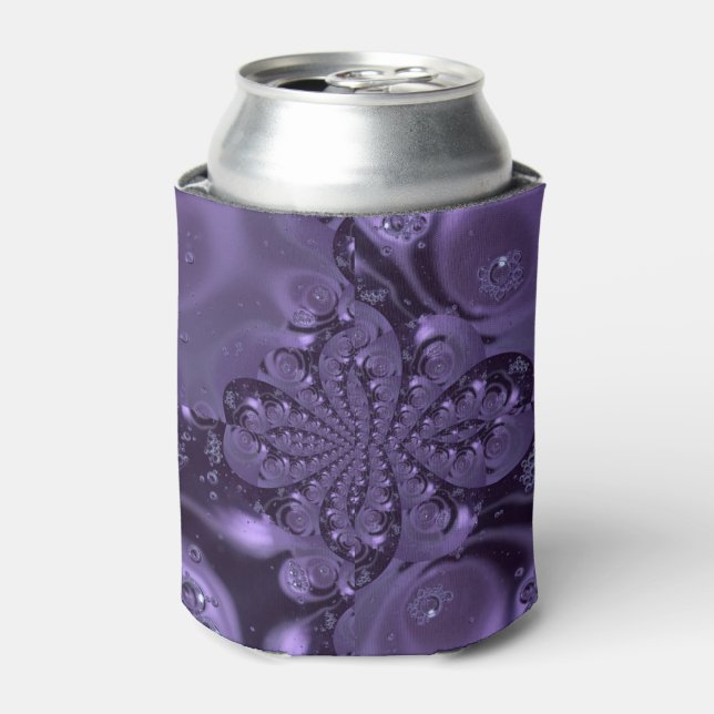 Elegant Royal Purple Liquid Sparkle Can Cooler (Can Front)