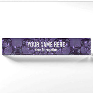 Elegant Royal Purple Liquid Sparkle Nameplate