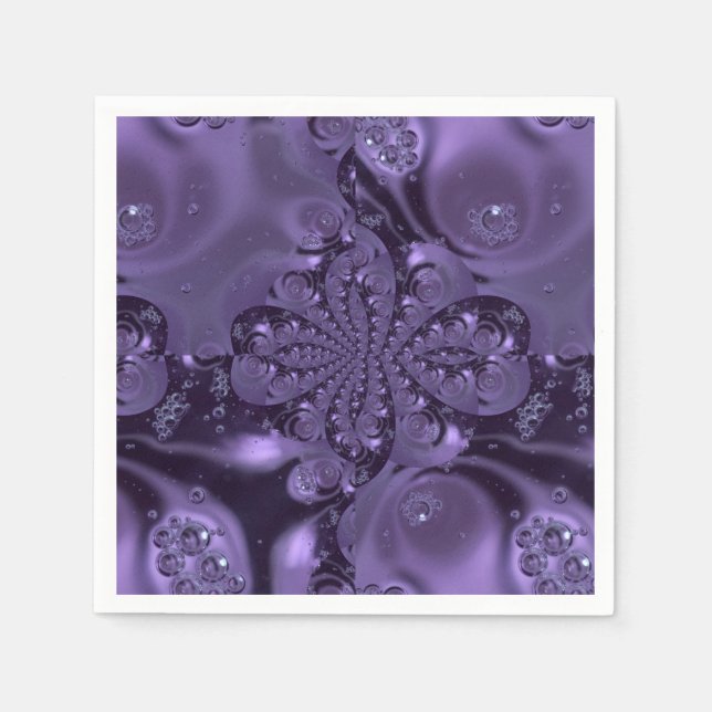 Elegant Royal Purple Liquid Sparkle Napkin (Front)