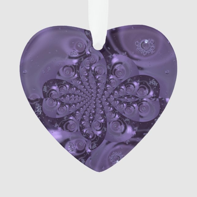 Elegant Royal Purple Liquid Sparkle Ornament (Front)