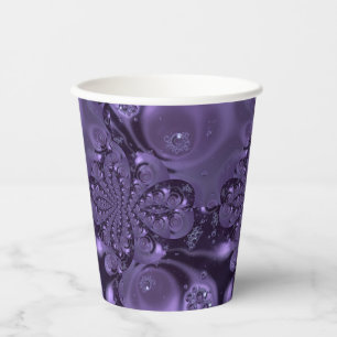 Elegant Royal Purple Liquid Sparkle Paper Cups