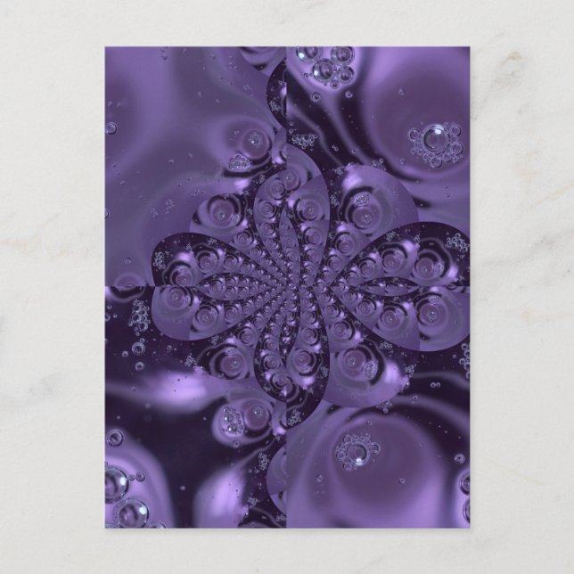 Elegant Royal Purple Liquid Sparkle Postcard (Front)