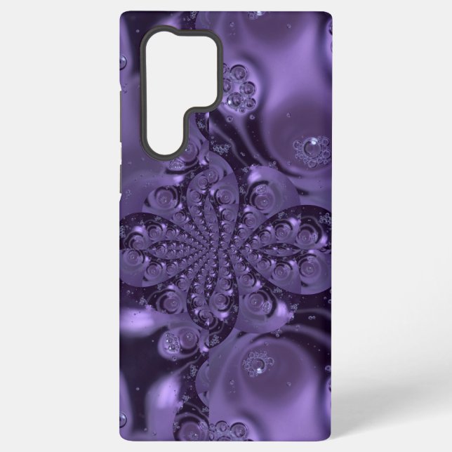 Elegant Royal Purple Liquid Sparkle Samsung Galaxy S22 Ultra Case (Back)