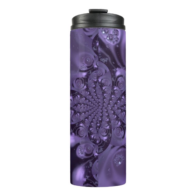 Elegant Royal Purple Liquid Sparkle Thermal Tumbler (Front)