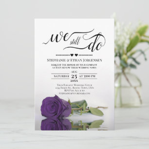 Elegant Royal Purple Rose We Still Do Vow Renewal Invitation