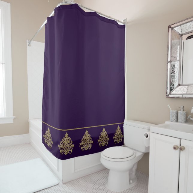Elegant Royal Purple with Gold Damask  (In Situ)