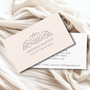 Elegant, royal, salon, blush-pink business card