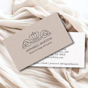 Elegant, royal, salon, light-brown business card