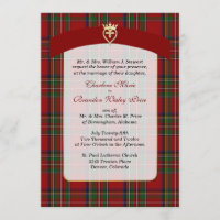 Elegant Royal Stewart Plaid Wedding Invitation