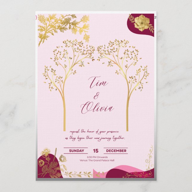 Elegant royal wedding invitation (Front)
