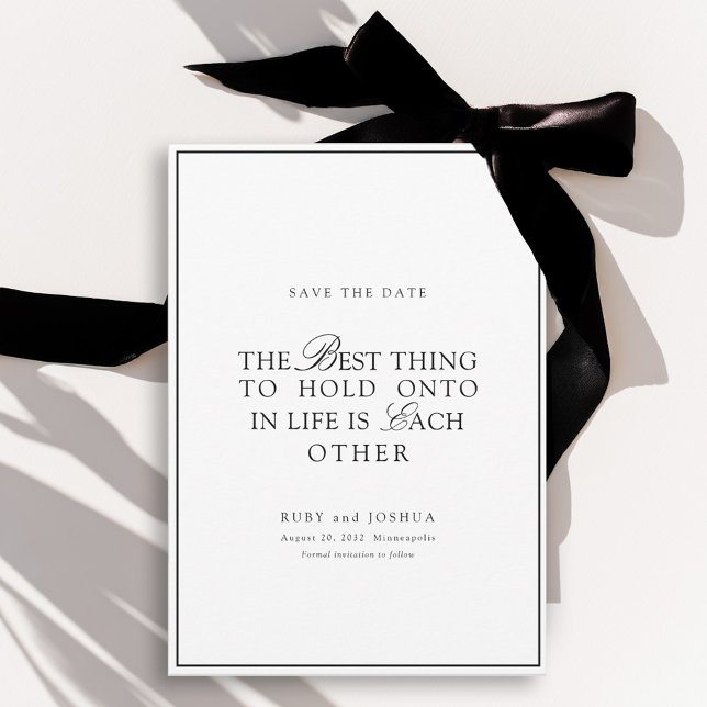 Elegant Royal White & Black Wedding  Save The Date (Elegant Royal White & Black Wedding Save The Date)