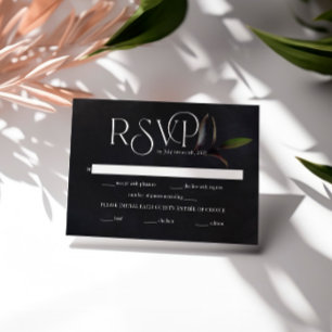 Elégant RSVP Botanique Noir avec Flair Vintage