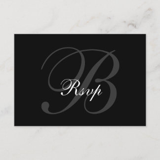 Elegant RSVP Card for Weddings Black Grey