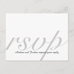 Elegant RSVP Cards for Weddings White Grey