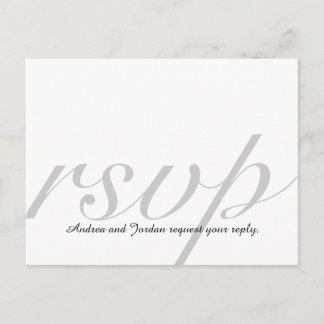 Elegant RSVP Cards for Weddings White Grey