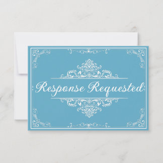 Elegant RSVP - Light Blue Butterfly Quinceañera Card
