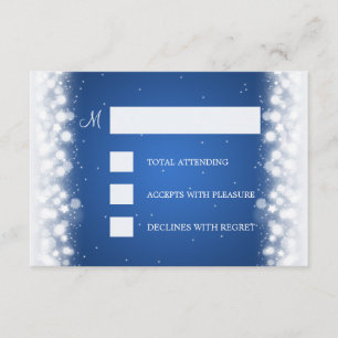 Élégant RSVP Mariage Magic Sparkle Blue