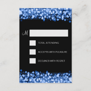 Elegant RSVP Party Sparkles Blue