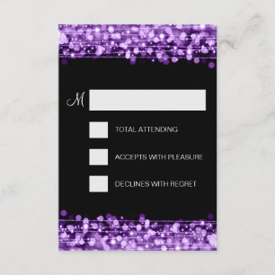 Elegant RSVP Party Sparkles Purple Card