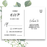 Elegant RSVP Postcard | Black White<br><div class="desc">Elegant modern black and white RSVP postcard. Personalize with your custom details.</div>