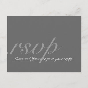 Elegant RSVP Postcard for Weddings Grey