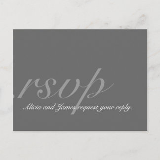 Elegant RSVP Postcard for Weddings Grey