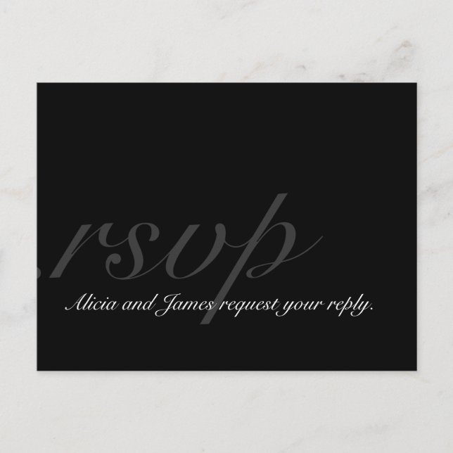 Elegant RSVP Postcard Wedding Monogram Names (Front)