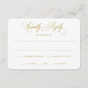 Elegant RSVP Reply Card Charlene (Gold)