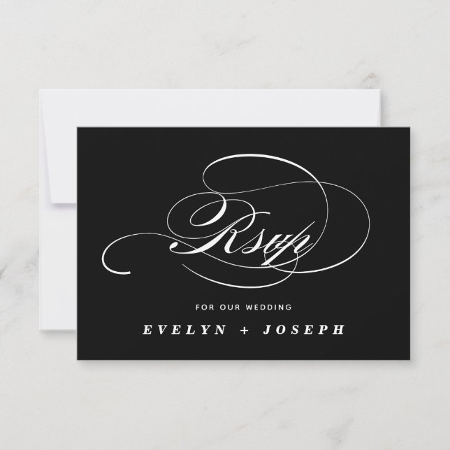 Elegant RSVP wedding response card (Front)