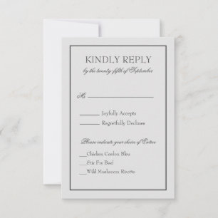 Elegant RSVP With Two Borders And Scrip Text Card