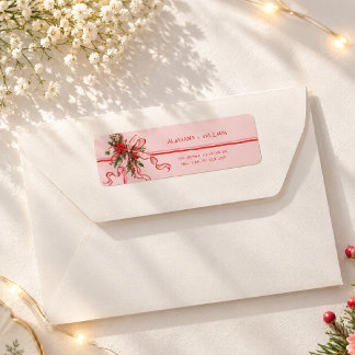 Élégant Ruban à Nœud Floral Rouge et Rose pour Noë