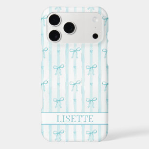 Élégant Ruban à Nœuds Coquette Monogrammé Aqua Ray