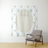 Elegant Rubber Ducky Ribbon Baby Shower Backdrop