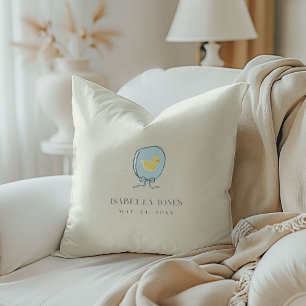 Elegant Rubber Ducky Ribbon Baby Throw Pillow