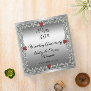 Elegant Ruby   Diamonds 40th Wedding Anniversary Binder
