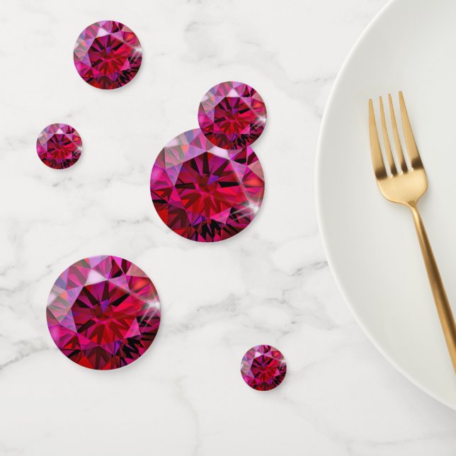 Elegant Ruby Gemstone Party Table Confetti (Group)